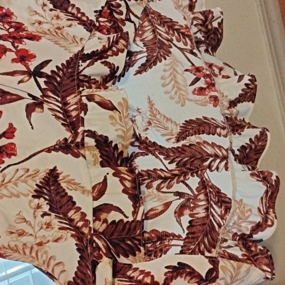 Lildy Woman's Brown & Beige Off Shoulder High Low Hem Dress, Size: S-M - Picture 4 of 12